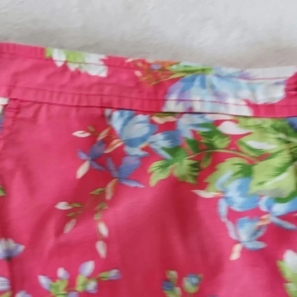 Linea by Louis Dell'Olio Vibrant Orange Floral Print Bermuda Shorts - Picture 3 of 10